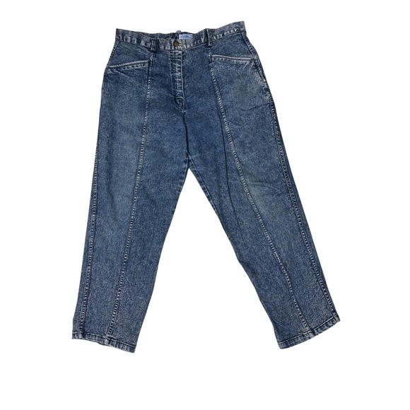 Vintage 80s Carters Fully Fashion Acid Wash Denim Jeans Retro Style 34x27 - Picture 1 of 14